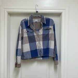 Christopher & Banks Plaid Cropped Shirt